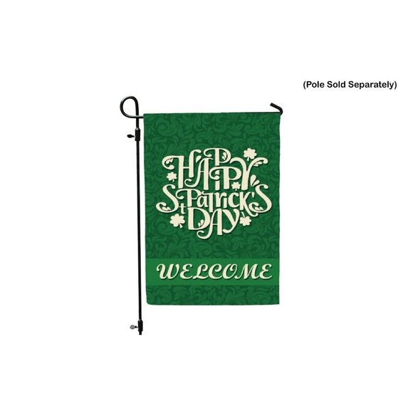 Saint Patricks Garden Flag St Patrick's Day Decor Green White Welcome 12 x 18 - Picture 6 of 9